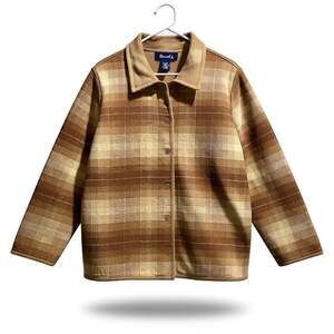 Denim & Co. Plaid Barn Jacket Size Large Rustic Country